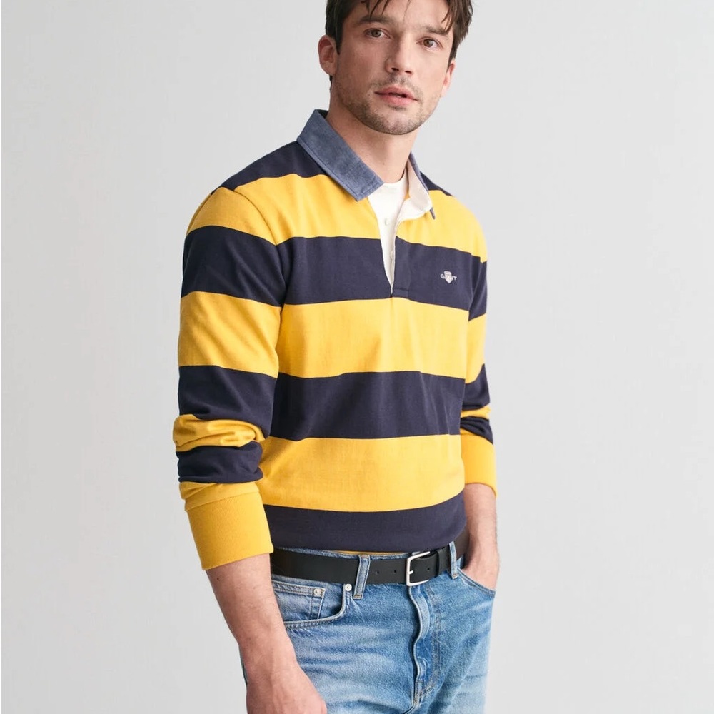 Gant Chambray Collar Striped Heavy Rugger